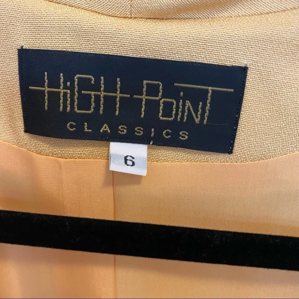 Vintage Suit Buttery soft yellow high-rise two-piece suit size 6 - Picture 9 of 15